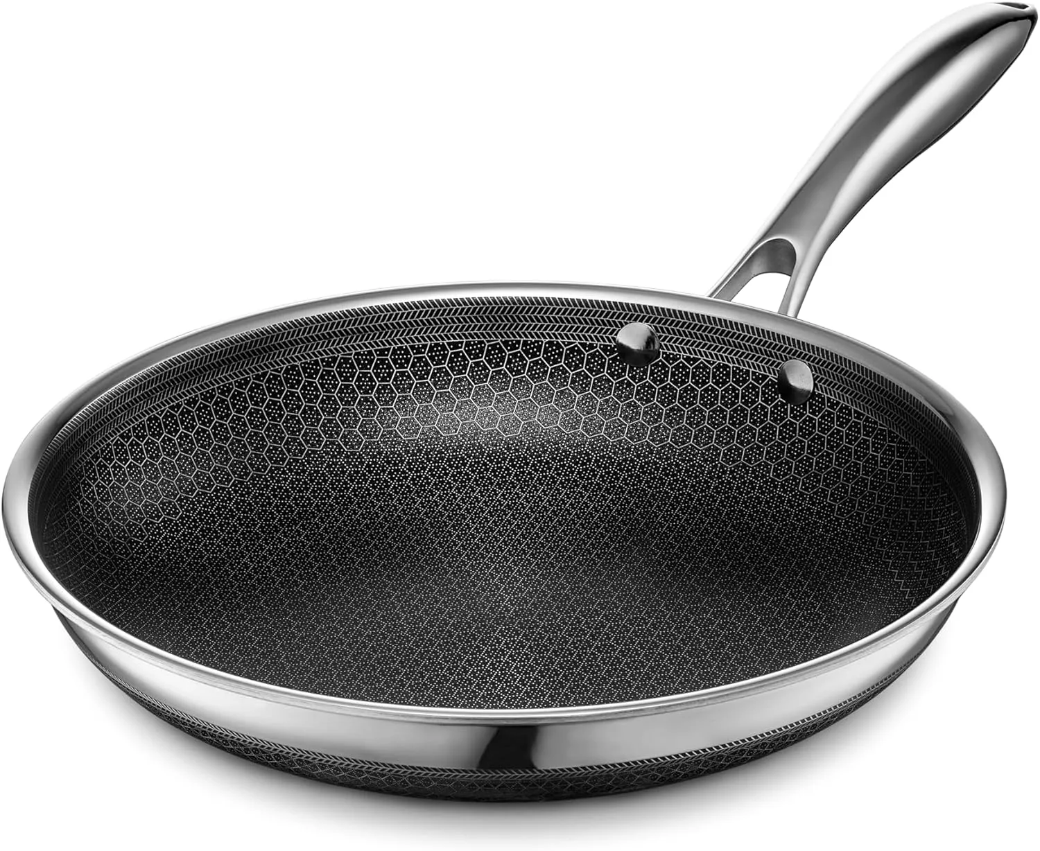 HexClad Hybrid Nonstick 10-Inch Frying Pan, Stay-Cool Handle, Dishwasher-Friendly, Oven-Safe Up to 900°F, Induction-Ready, Compatible with All Cooktops