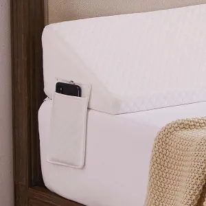 Homemate Queen Size（60"x10"x6"） Bed Wedge Pillow Stopper - Bed Gap Filler(0-8") - Headboard Pillow - Triangle Bloster Pillow Wedge - White