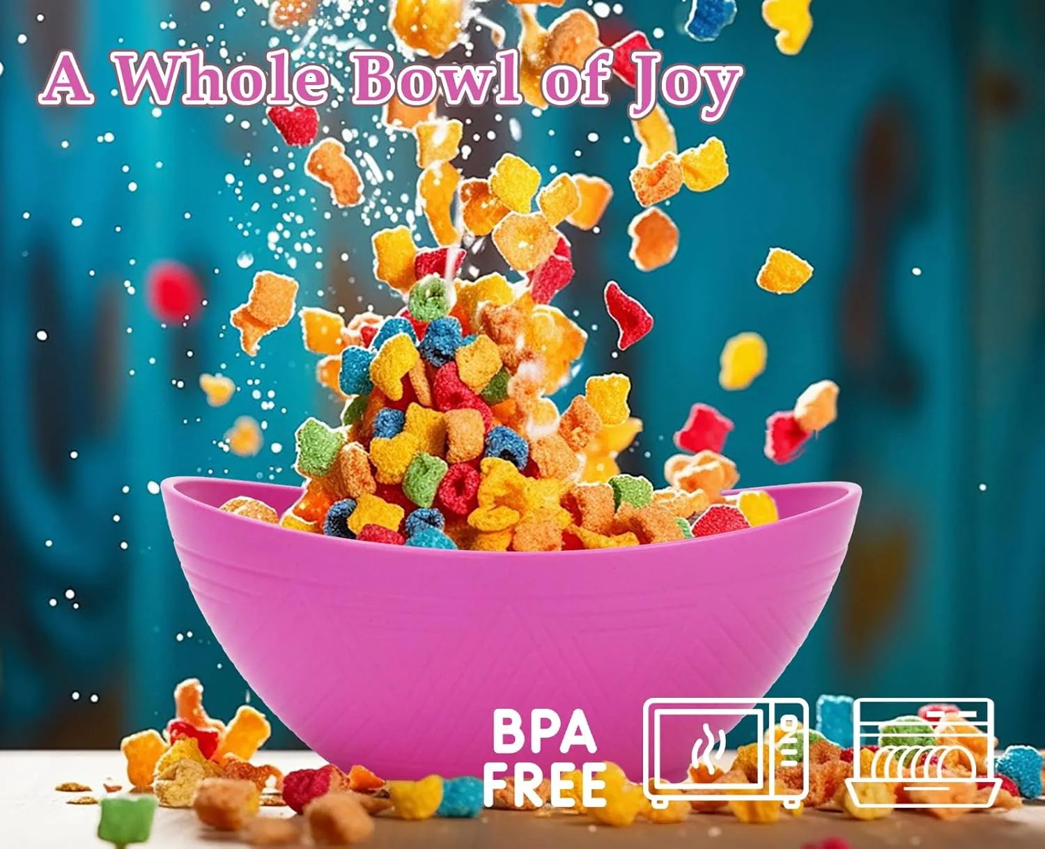 Homienly Cereal Bowls Wheat Straw Bowl Set of 4 Bowls for Kitchen| Oatmeal | Soup | Salad | Fruits | Cereal | Snack - Microwave and Dishwasher Safe, Reusable, 26 OZ - Memphis Color