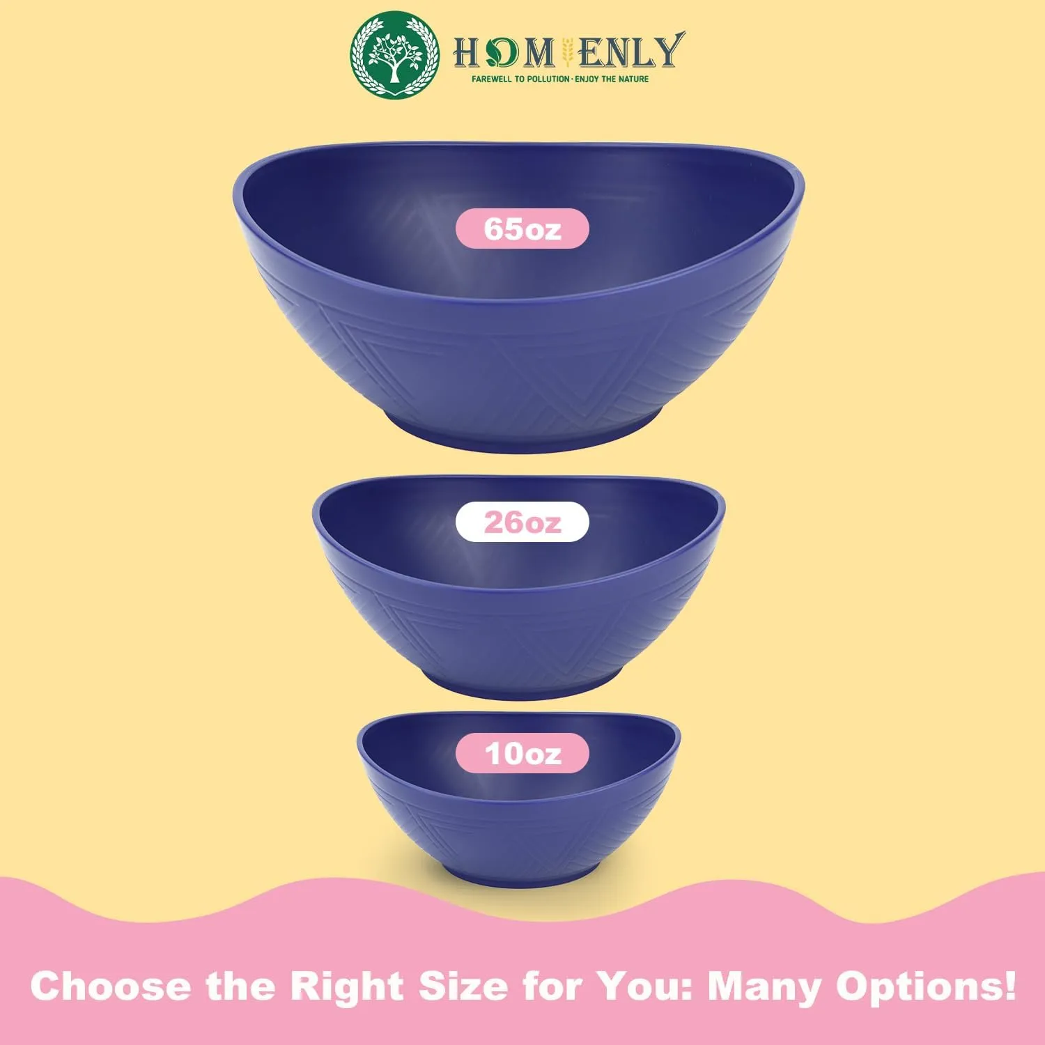 Homienly Wheat Straw Bowls Set Serving Bowls Plastic Bowls Reusable 26oz Microwave & Dishwasher Safe Cereal Bowls Unbreakable for Cereal,Salad,Fruit,Soup Bowls- Mondrian Style