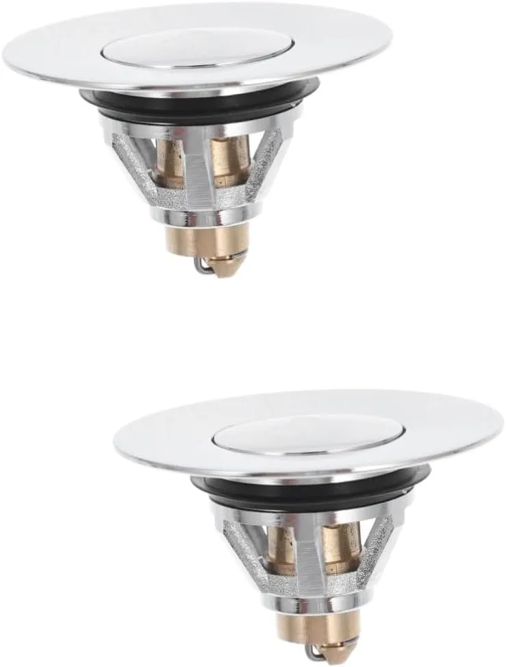 HOMSFOU 2 Pcs Modern Kitchen Drain Fittings Sink Drainer Wash Basin Filter Anti-blockage Strainer for Home