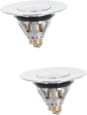 HOMSFOU 2 Pcs Modern Kitchen Drain Fittings Sink Drainer Wash Basin Filter Anti-blockage Strainer for Home