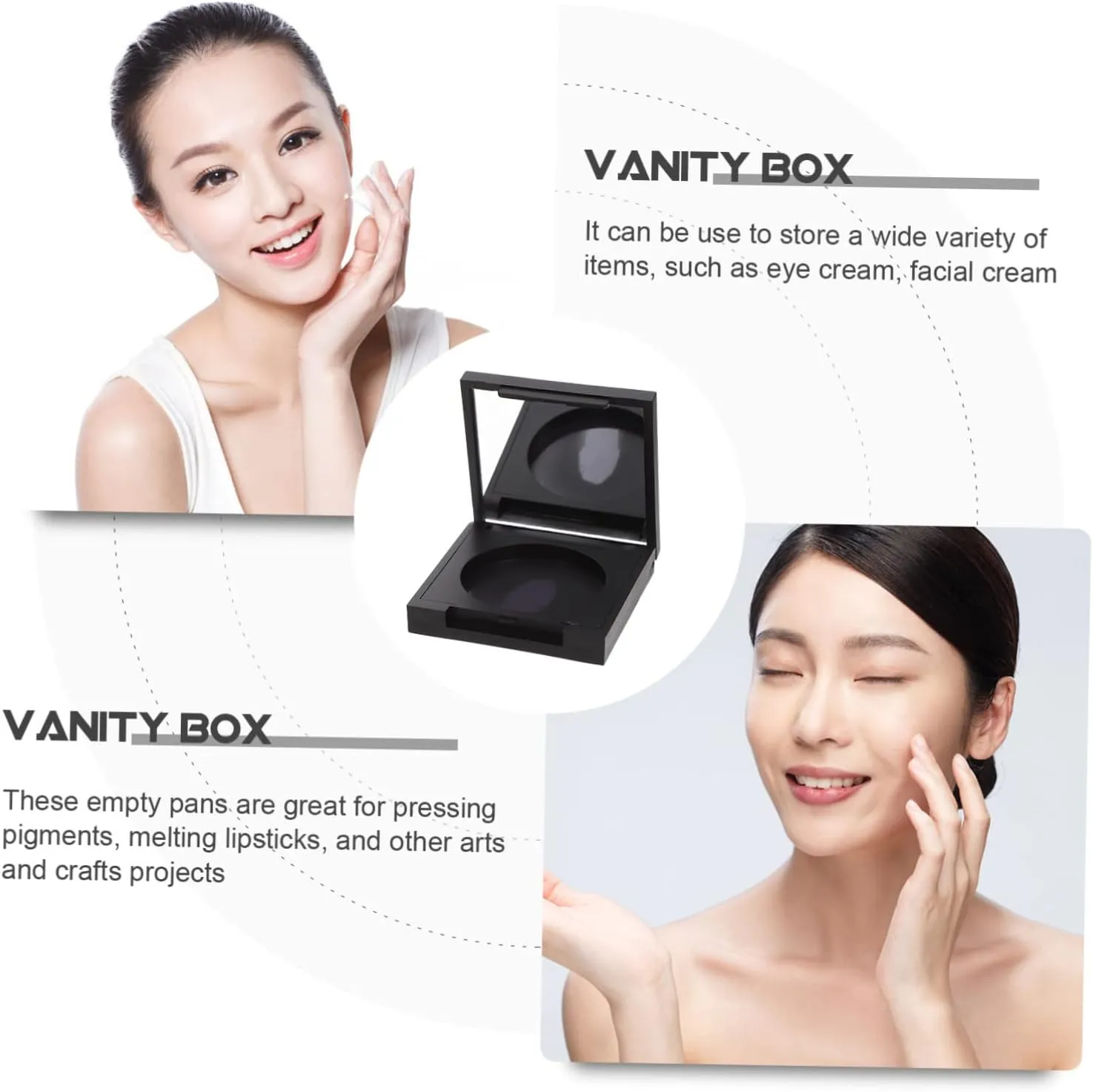 Housoutil 12 Pcs Blush Box Eyeshadow Box Palette Makeup Eyeshadow Transparent Eyeshadow Case with Mirror Sponge Eyeshadow Supplies Stain Cosmetic Jars with Lids Blush Organizer Black Plastic
