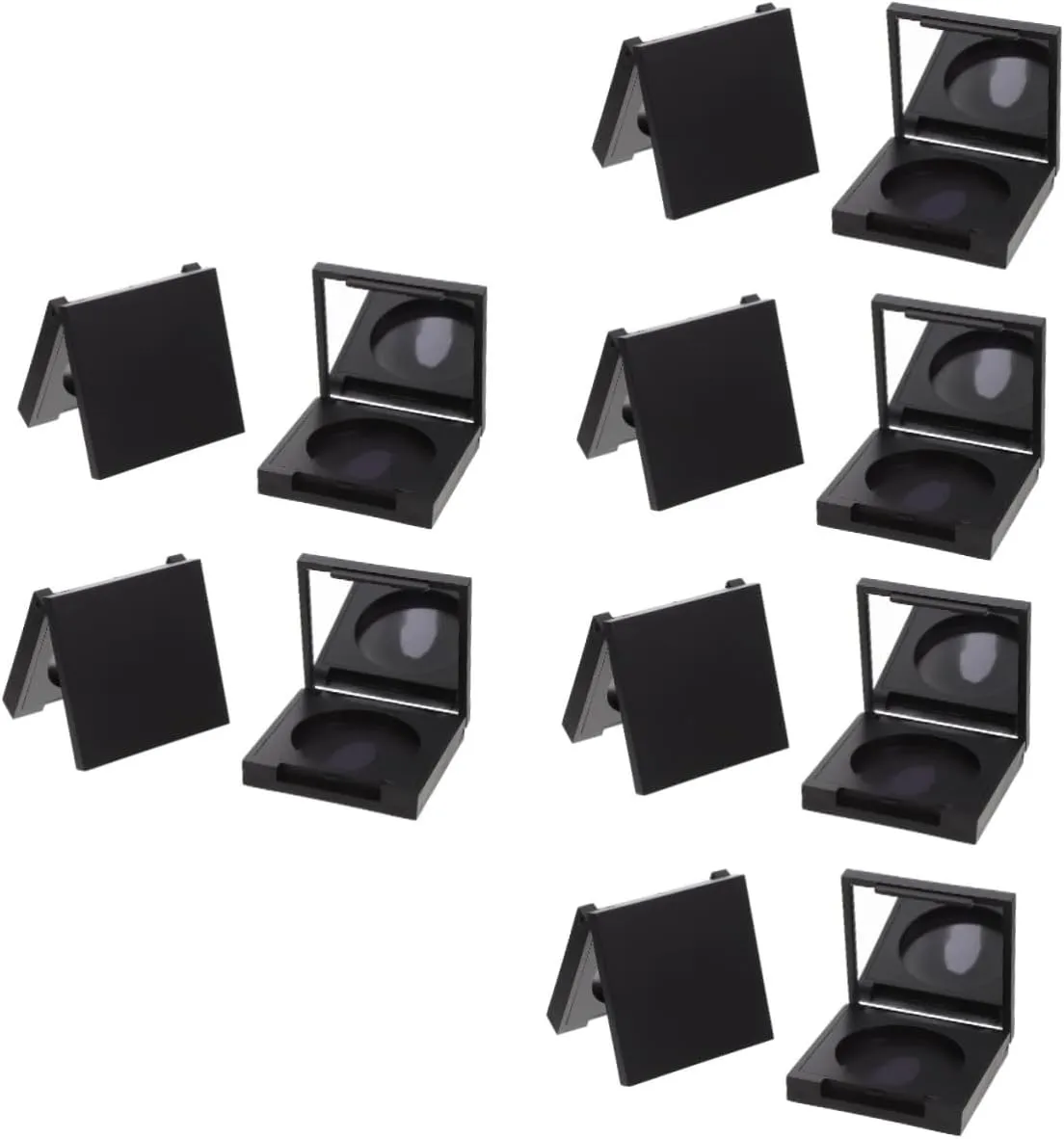 Housoutil 12 Pcs Blush Box Eyeshadow Box Palette Makeup Eyeshadow Transparent Eyeshadow Case with Mirror Sponge Eyeshadow Supplies Stain Cosmetic Jars with Lids Blush Organizer Black Plastic