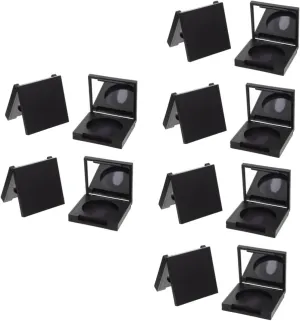 Housoutil 12 Pcs Blush Box Eyeshadow Box Palette Makeup Eyeshadow Transparent Eyeshadow Case with Mirror Sponge Eyeshadow Supplies Stain Cosmetic Jars with Lids Blush Organizer Black Plastic