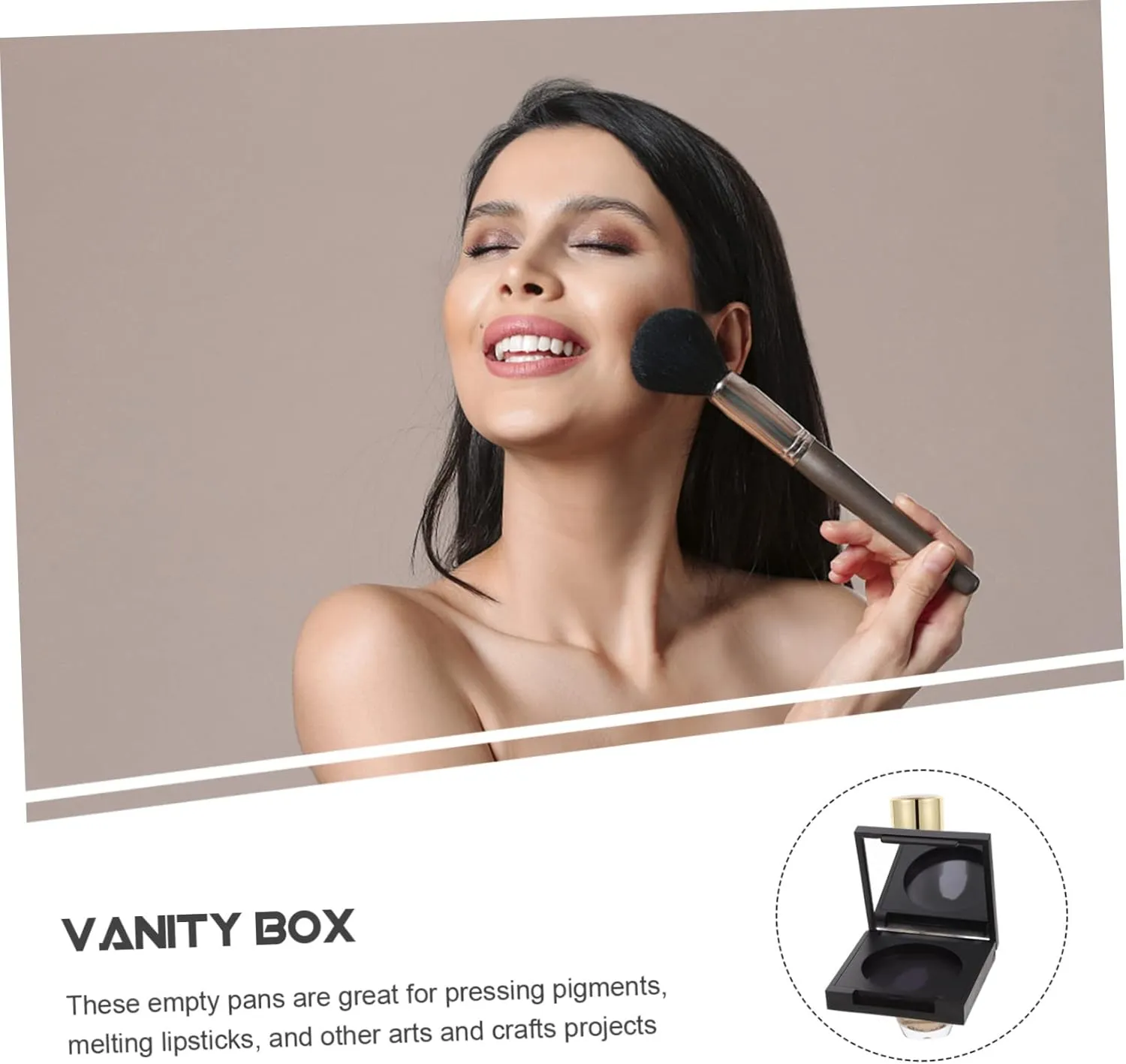 Housoutil 12 Pcs Blush Box Eyeshadow Box Palette Makeup Eyeshadow Transparent Eyeshadow Case with Mirror Sponge Eyeshadow Supplies Stain Cosmetic Jars with Lids Blush Organizer Black Plastic