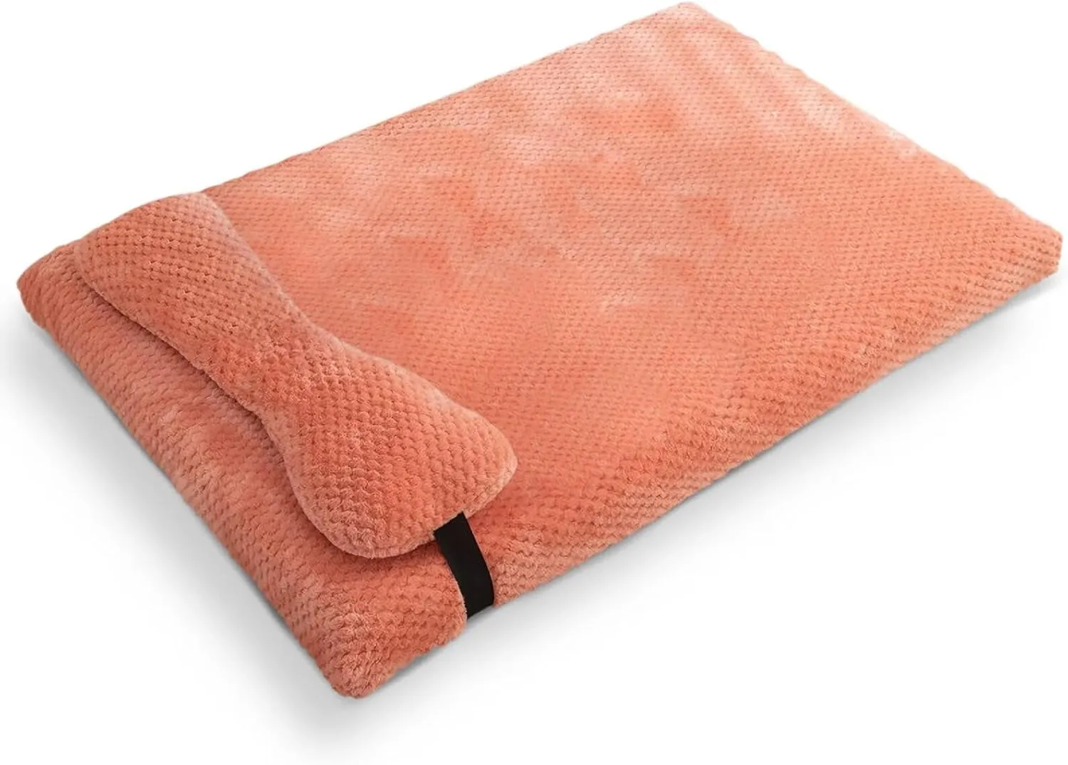 huraty Orthopedic Dog Bed with Bolster Pillow, Soft Plush Pet Bed Mat Non-Slip Bottom, Washable Pet Bed Mattress for Crate Kennel Suitable for Pets Up to 10 lbs, Pink 19.6x15.7x2 in