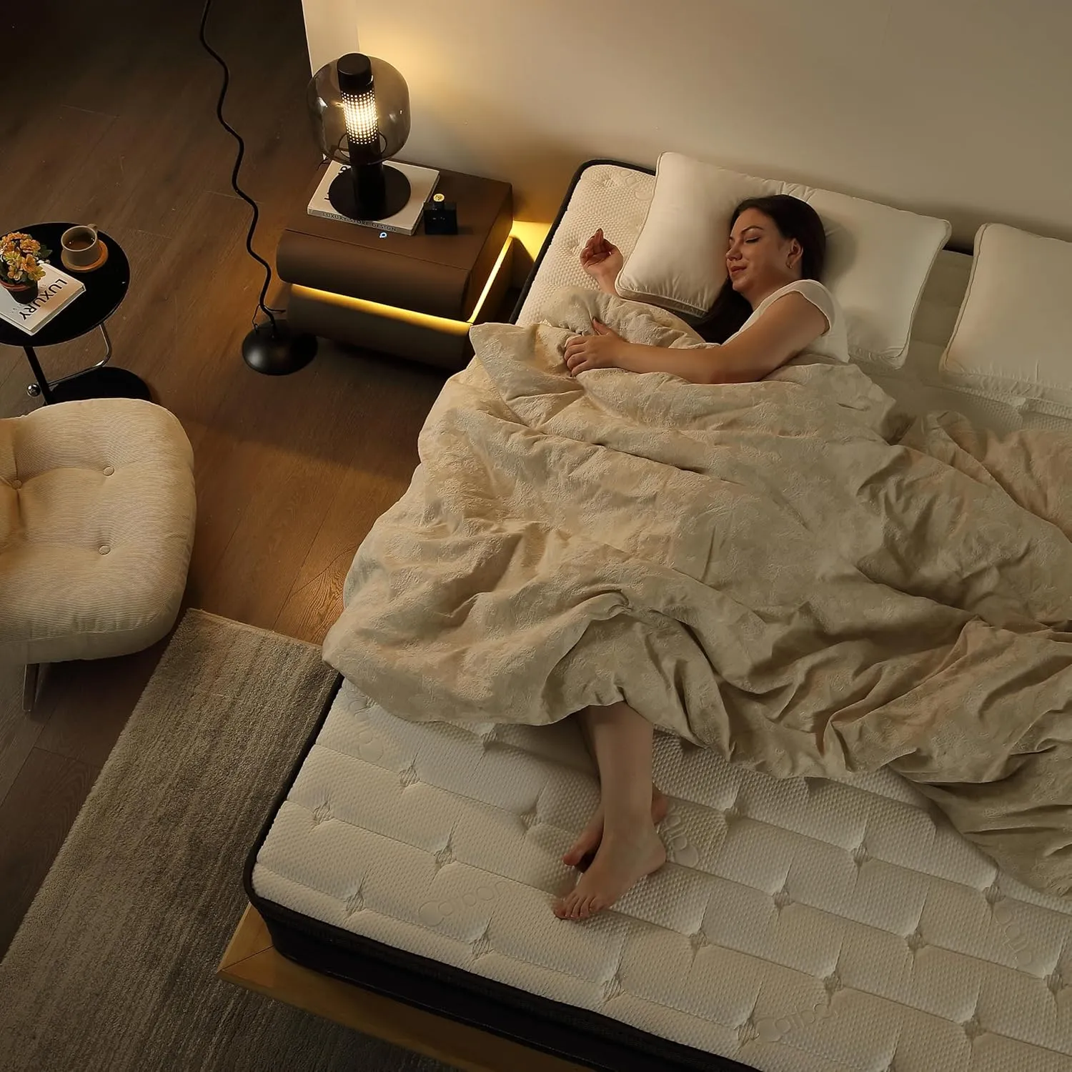 Hybrid Mattress Queen Size, 12 Inch Soft Queen Size with Hybrid Bed Mattress in a Box Pressure Relief, Cooling Farbic, Motion Isolation & Edge Support