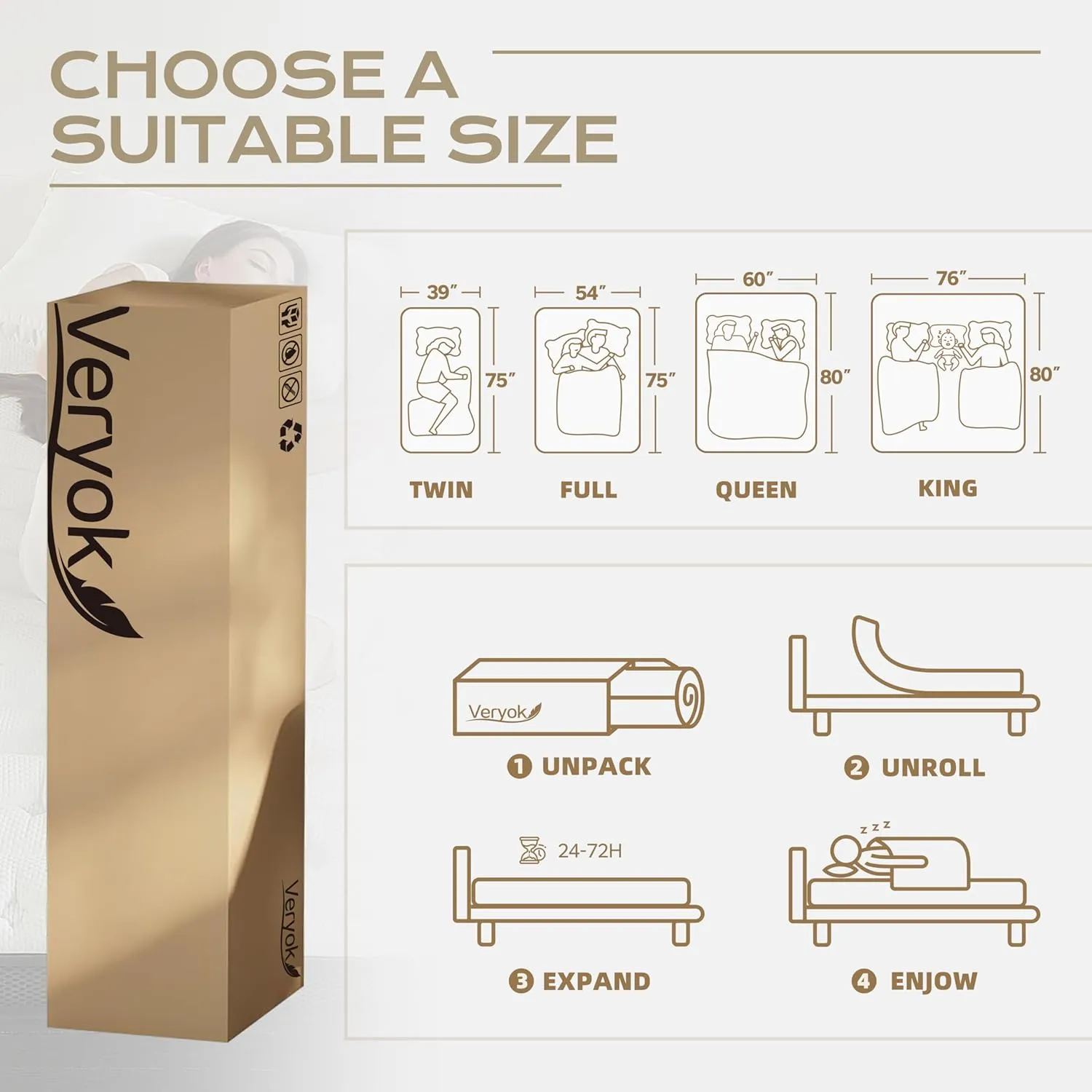 Hybrid Mattress Queen Size, 12 Inch Soft Queen Size with Hybrid Bed Mattress in a Box Pressure Relief, Cooling Farbic, Motion Isolation & Edge Support
