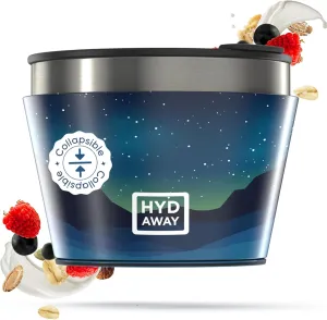 HYDAWAY 1.5-Cup Collapsible Insulated Bowl with Lid - BPA-Free, Leak-Resistant, and Ultra-Compact for Travel, Camping & Everyday Meals