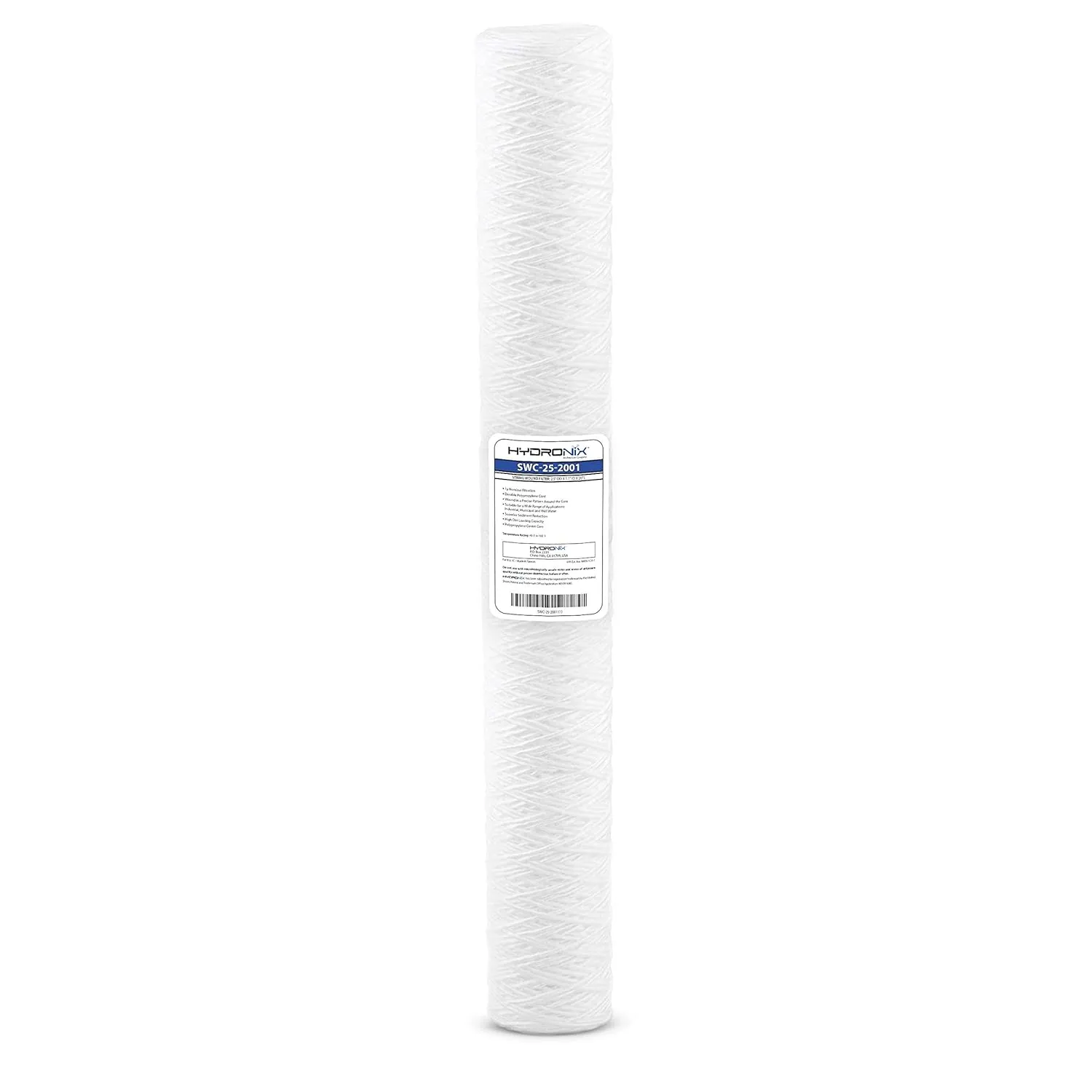 Hydronix - HYDRONIX-SWC-25-2001 SWC-25-2001 String Wound Filter 2.5" OD X 20" Length, 1 Micron