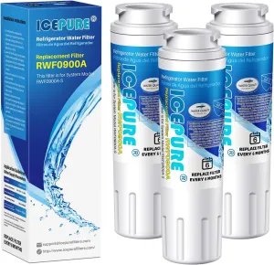 ICEPURE UKF8001 Compatible with Whirlpool EDR4RXD1, 4396395, Maytag UKF8001, UKF8001AXX, EveryDrop Refrigerator Water Filter 4, RFC0900A, UKF8001AXX-200, UKF8001P, 469006, PUR, Puriclean II, Pack of 3