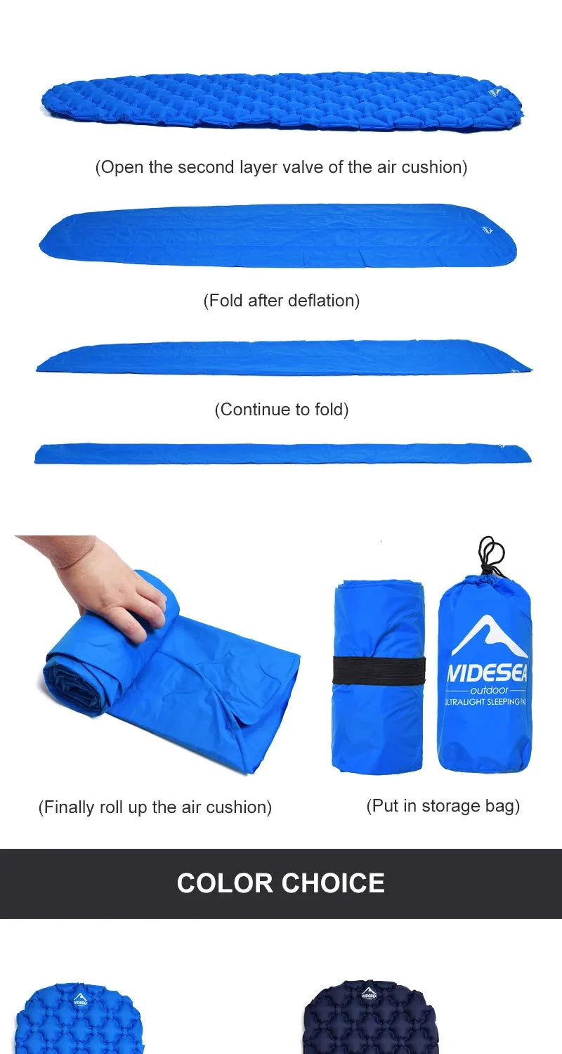 Inflatable Camping Mattress – Folding Sleeping Pad with Pump Bag