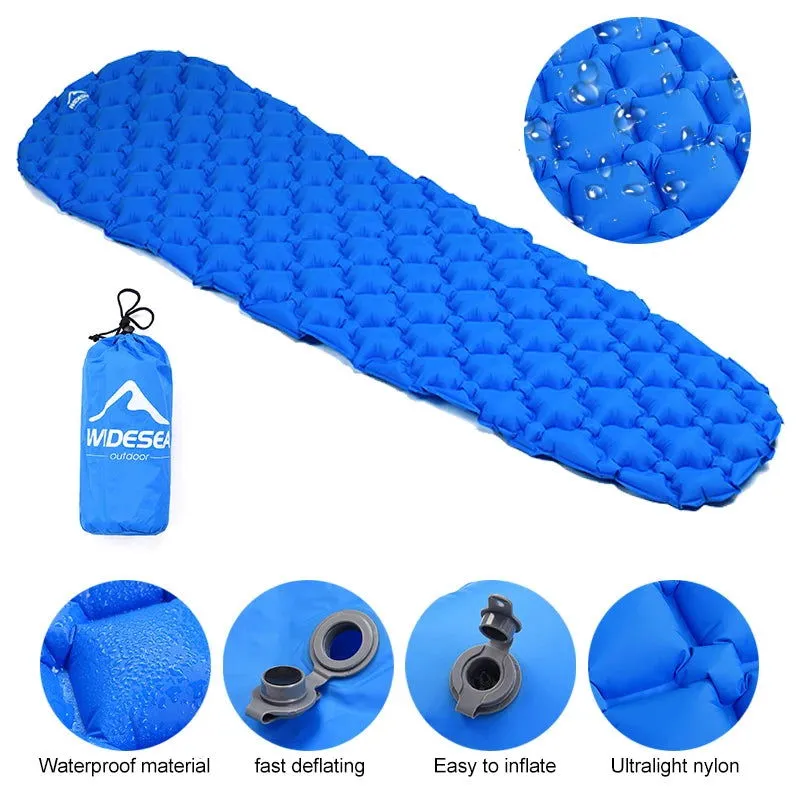 Inflatable Camping Mattress – Folding Sleeping Pad with Pump Bag