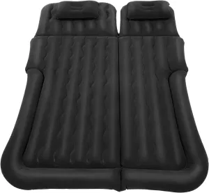Inflatable SUV Air Mattress Camping Bed, 551.16lbs Load Capacity Car Air Mattress Bed w/Inflatable Pump&Headrests, Inflatable Car Air Bed Mattress for Home Car Travel Camping-Black