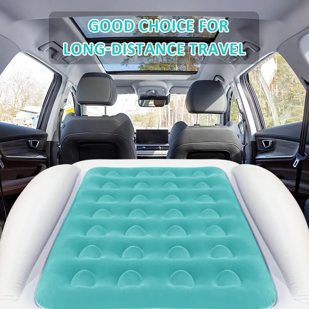 Inflatable Toddler Travel Bed with Sides Camping Air Mattress Idea for Outdoor Indoor Use (Green)