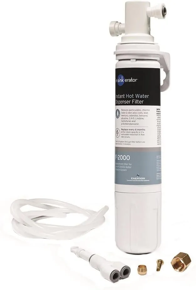 InSinkErator F-2000S Premium Under Sink Water Filtration System for Instant Hot and Cold Water Dispenser System, Off-White