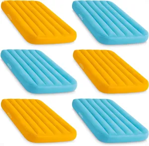 Intex 66803EP Cozy Kidz Inflatable Airbed : Fiber-Tech – Velvety Soft Surface – Carry Bag Included – Color May Vary – 34.5" x 62" x 7", 6 Pack