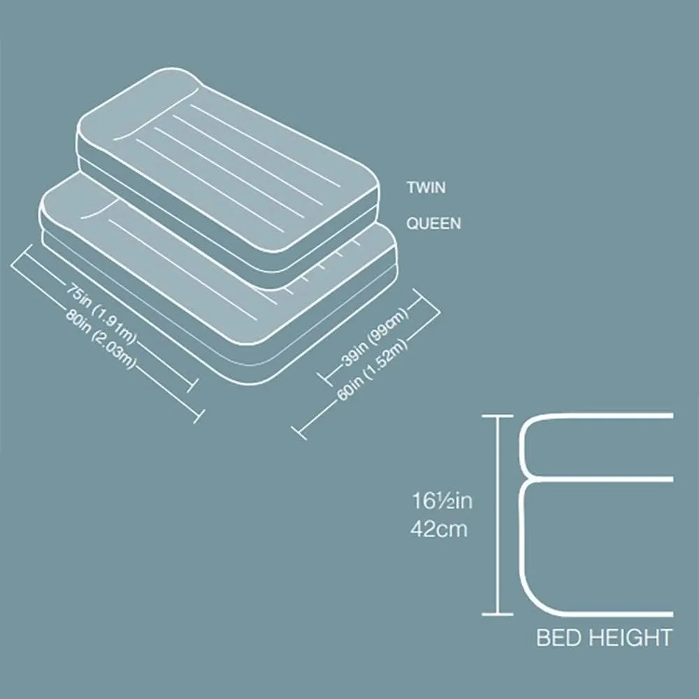Intex Pillow Dura-Beam Series Rest Raised Airbed with Internal Pump (2020 Model)