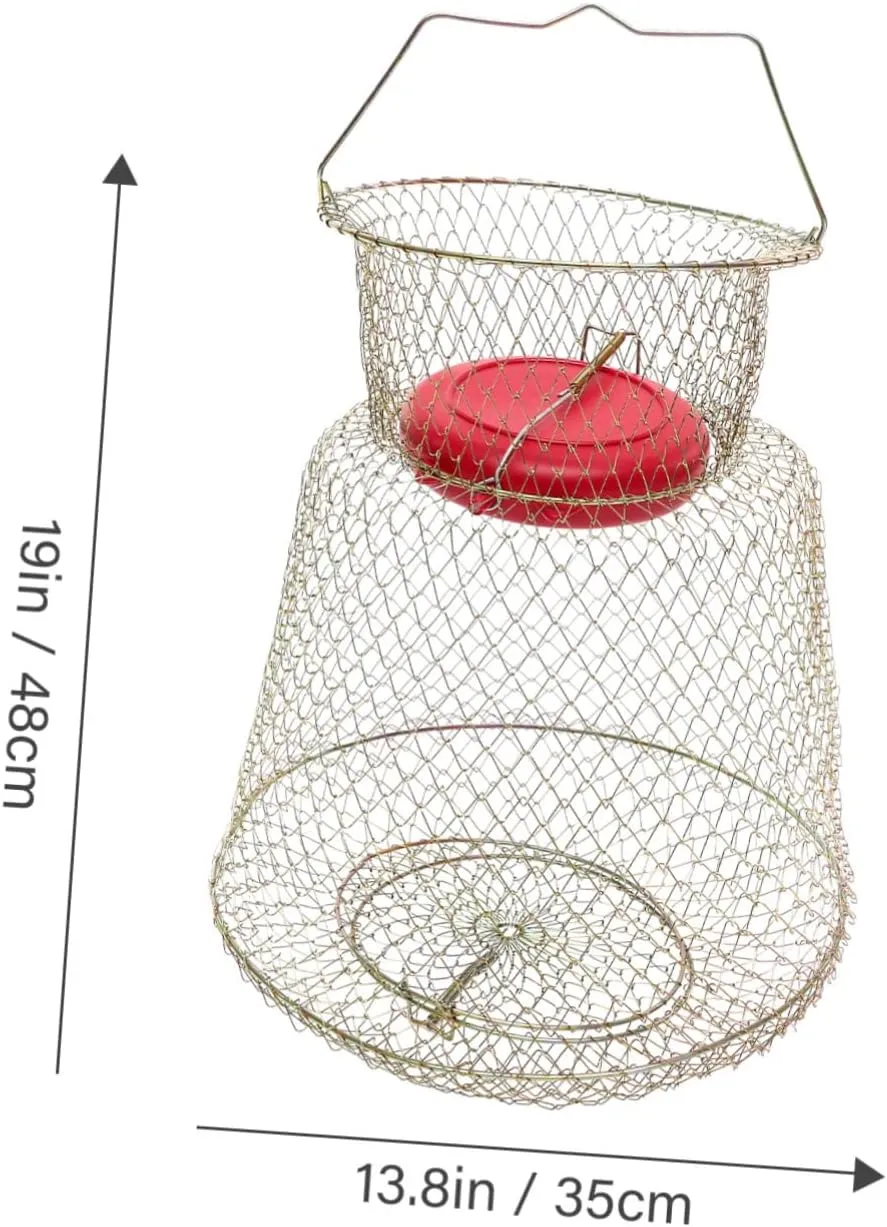 Iron Mesh Fish Guard Cage Durable Fishing Net for Catching Fish Lightweight Design with Floating Bowl