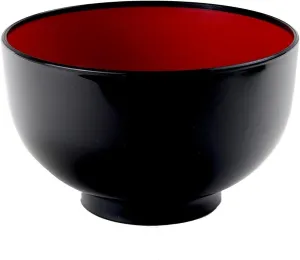 JapanBargain 2045 Set of 2 Japanese Soup Bowls, 38 fl.oz, Plastic Bowl for Ramen, Udon, Pho, Rice, and Cereal, Microwave & Dishwasher Safe, Black and Red Color, Made in Japan
