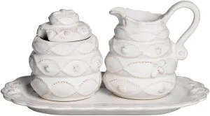 Juliska Jardins Du Monde Creamer/Sugar Set - Whitewash, Coffee Creamer and Sugar Bowl