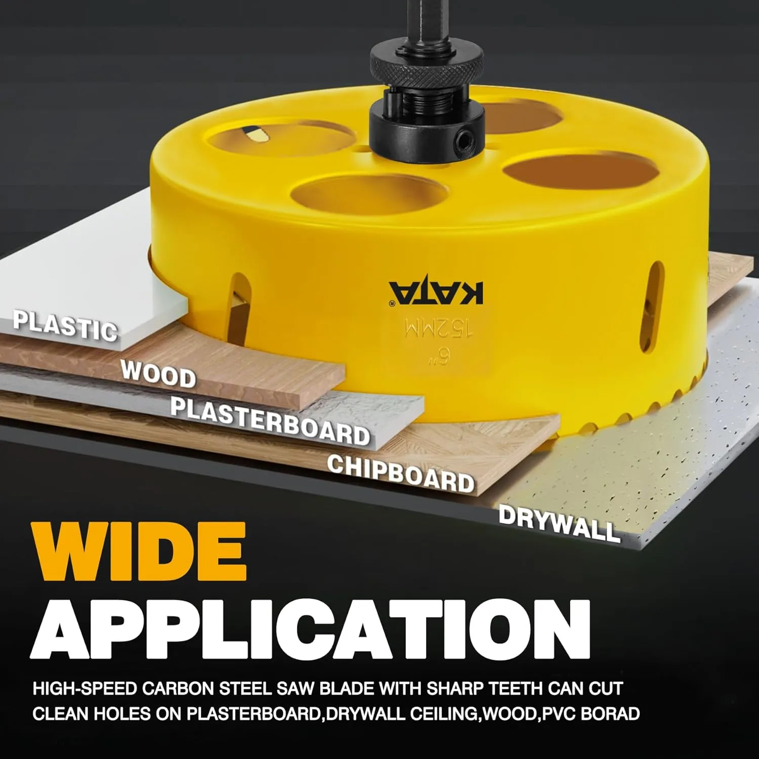 KATA Hole Saw for Recessed Lights: 6 Inch Hole Saw for Recessed Lighting with Dust Bowl - 6 In Hole Drill Cutter with Silicone Dust Catcher Tool for Drywall on Ceiling - Installing LED Can Light Home