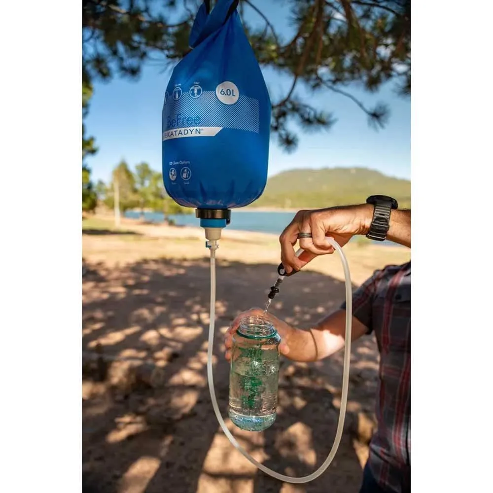 Katadyn Gravity BeFree 6L Water Microfilter, Camping, Backpacking, Emergency Preparedness, Blue