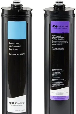 Kinetico Filter Cartridge Set. (Part No 9307 Light Blue & 9461 Purple) for all K5 Pure drinking water systems, the Kinetico Reverse Osmosis Plus (KRO ) and the K2 systems