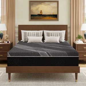 King Mattress 12 Inch Charcoal Memory Foam in a Box, CertiPUR-US Certified, Fiberglass Free, Gel Double Mattress, Made in The USA of US Foam, 80" × 76" × 12", Medium