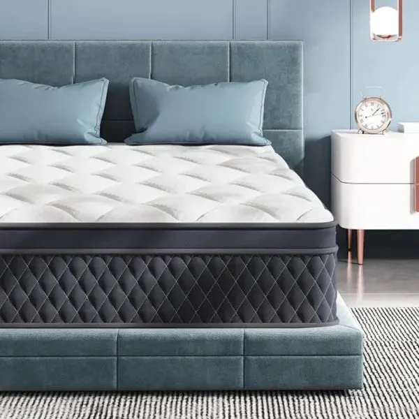 King Size 12-Inch Memory Foam Hybrid Mattress – Pressure Relief