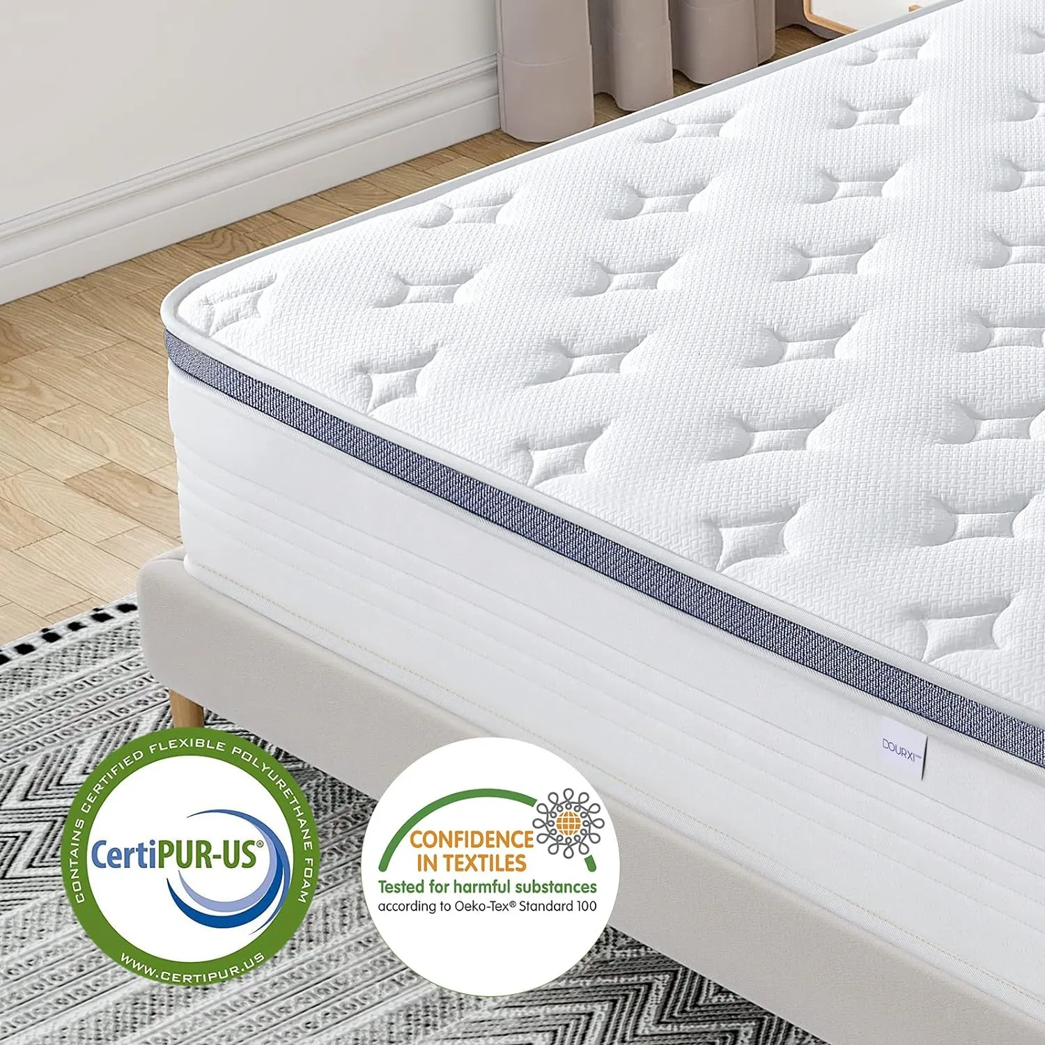 King Size Mattress 12 Inch Hybrid Mattress in a Box with Gel Memory Foam, Individually Pocketed Springs for Support and Pressure Relief - Medium Plush