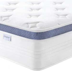 King Size Mattress 12 Inch Hybrid Mattress in a Box with Gel Memory Foam, Individually Pocketed Springs for Support and Pressure Relief - Medium Plush