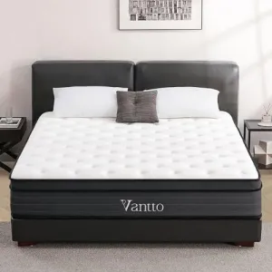King Size Mattress, 12 Inch Hybrid Memory Foam Mattress with Pocket Springs for Motion Isolation Pressure Relief, CertiPUR-US