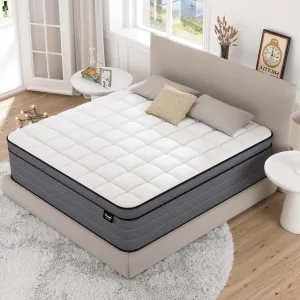 King Size Mattress, 14 Inch King Hybrid Mattress in a Box with Gel Memory Foam and Pocket Springs, Mattres King Size Upgraded Support&Pressure Relief,Medium Firm Feel