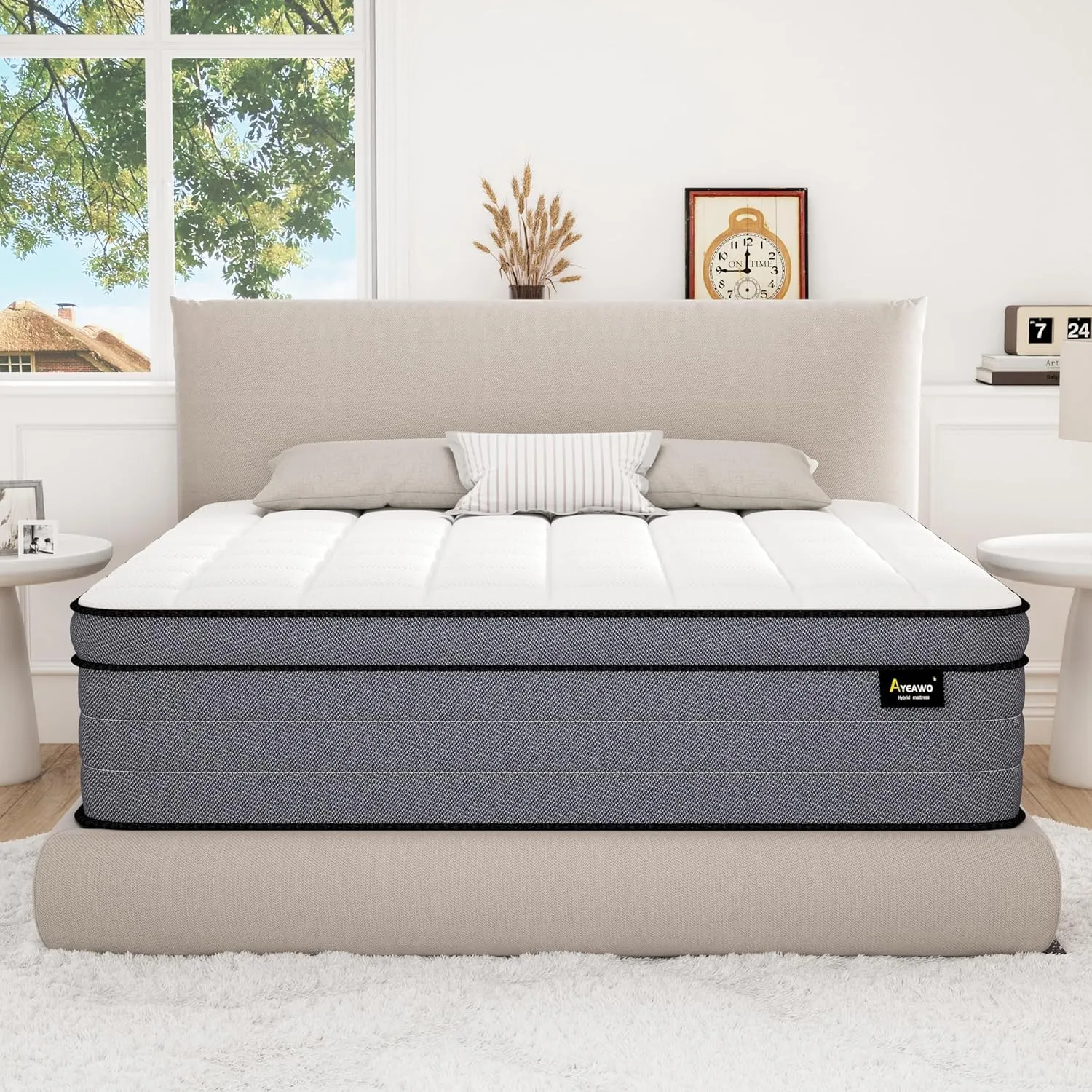 King Size Mattress, 14 Inch King Hybrid Mattress in a Box with Gel Memory Foam and Pocket Springs, Mattres King Size Upgraded Support&Pressure Relief,Medium Firm Feel