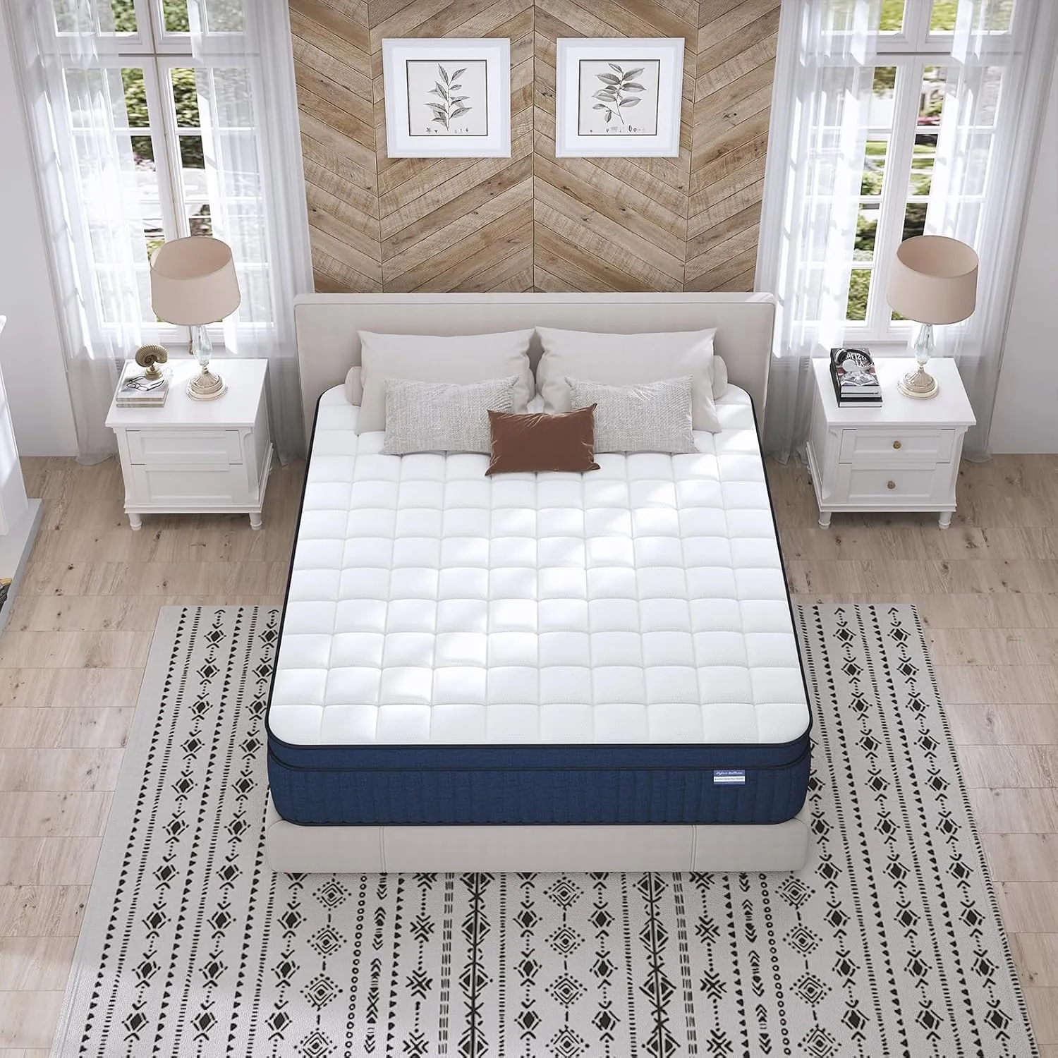 King Size Mattress, 14 Inch King Mattress in a Box, Medium Firm Pocket Spring and Gel Memory Foam for Superior Comfort, Pressure Relief, Strong Edge Support