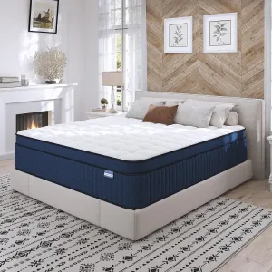 King Size Mattress, 14 Inch King Mattress in a Box, Medium Firm Pocket Spring and Gel Memory Foam for Superior Comfort, Pressure Relief, Strong Edge Support