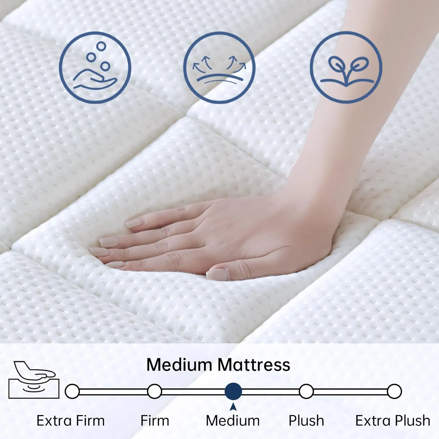 King Size Mattress, 14 Inch King Mattress in a Box, Medium Firm Pocket Spring and Gel Memory Foam for Superior Comfort, Pressure Relief, Strong Edge Support