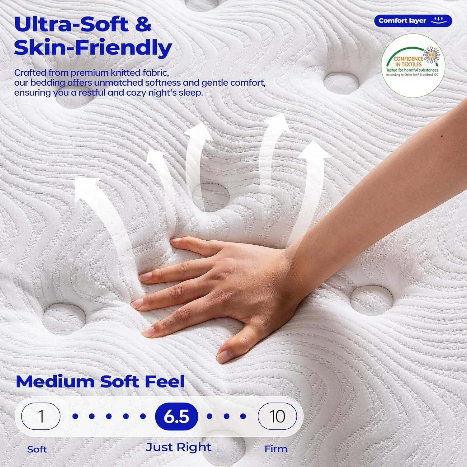 King Size Mattress 14 Inch,Medium Firm Hybrid Mattress King in a Box,with Multi-Layer Construction&Zoned Support System, Extra Lumbar Support, Motion Isolation for Pressure Relief