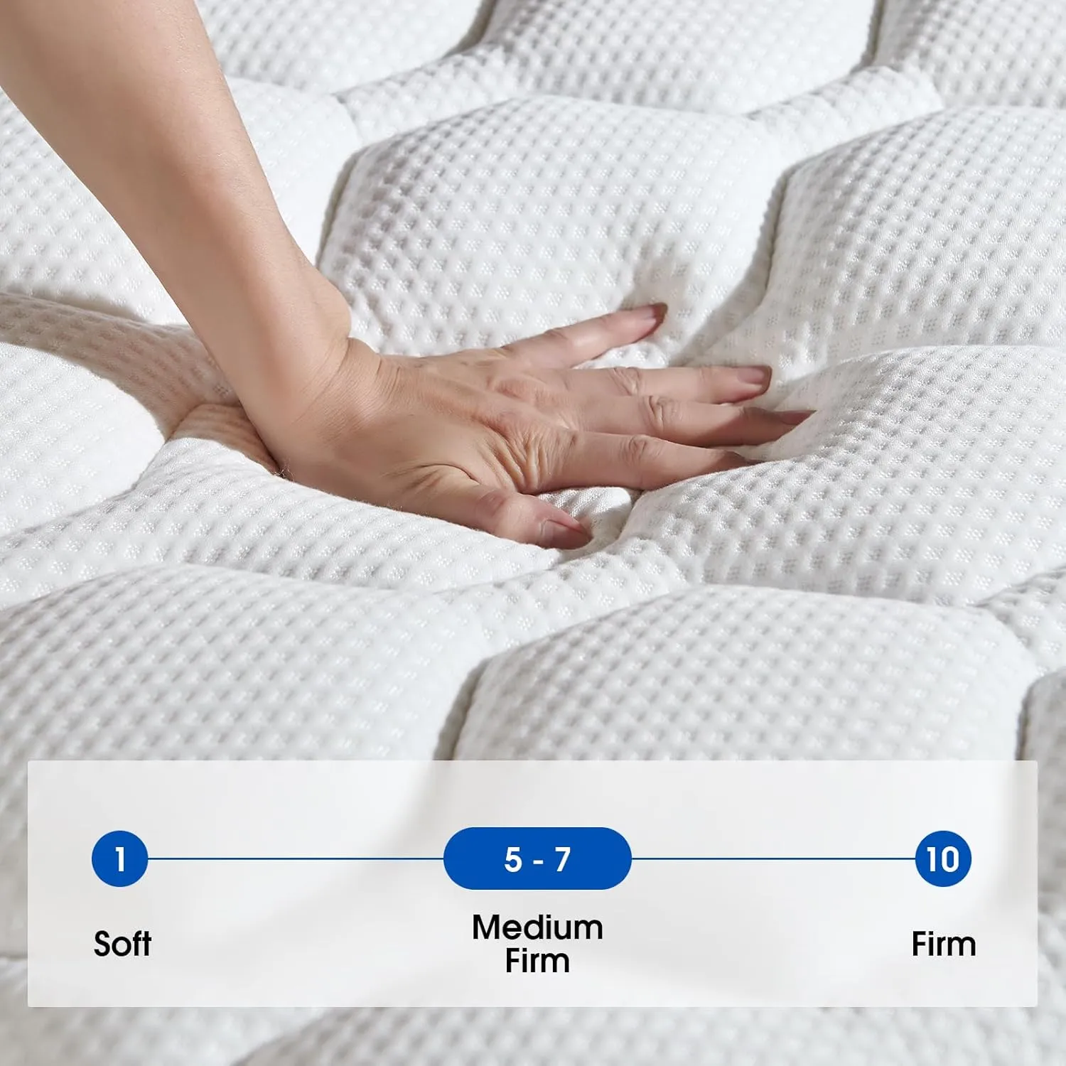 King Size Mattress,14 Inch Gel Memory Foam Mattresses,Hybrid King Mattress in a Box,Motion Isolation Individually Wrapped Pocket Springs,Pressure Relief,CertiPUR-US Certified,Medium Firm