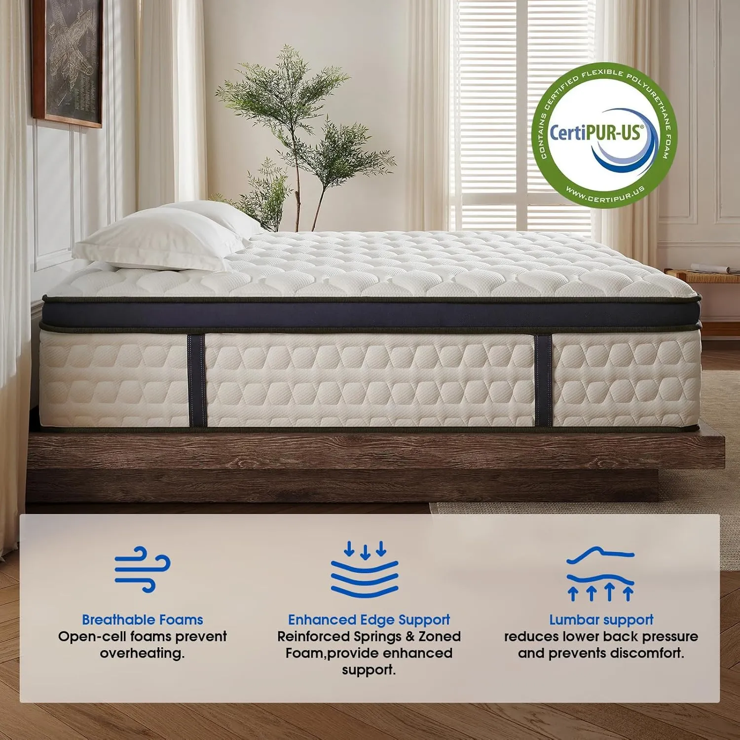 King Size Mattress,14 Inch Gel Memory Foam Mattresses,Hybrid King Mattress in a Box,Motion Isolation Individually Wrapped Pocket Springs,Pressure Relief,CertiPUR-US Certified,Medium Firm