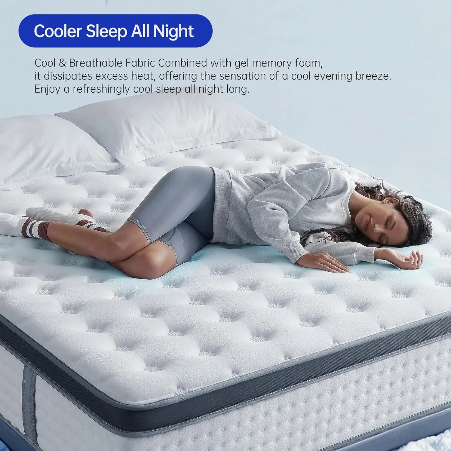 King Size Mattress,14 Inch King Mattress in a Box,Superior Hybrid with Gel Memory Foam or Back & Lumbar Support,100 Night Trial,Maximum Support,Pressure Relief,Zoned Support Spring, Firm