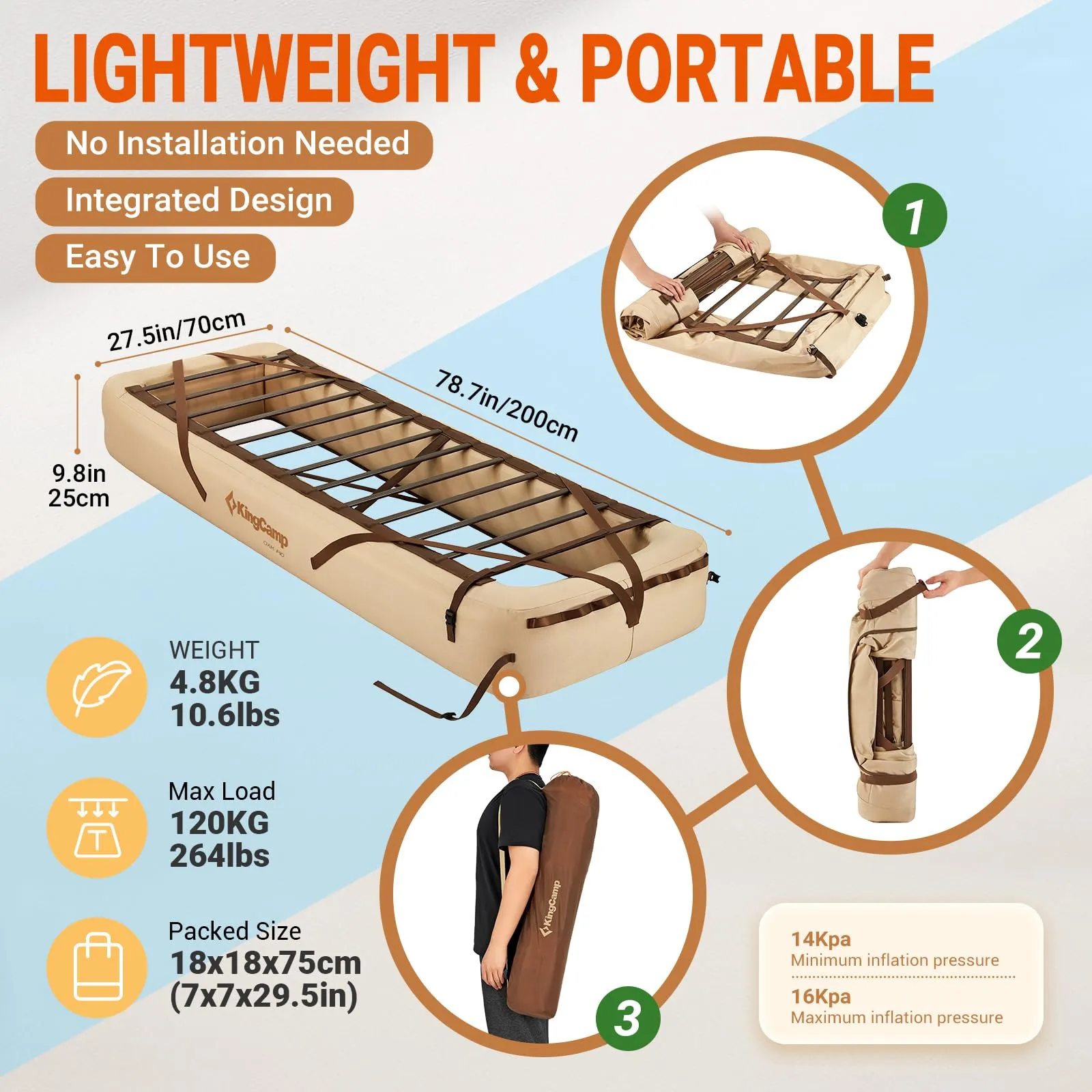 KingCamp OAK P10 Inflatable Camp Bed Base