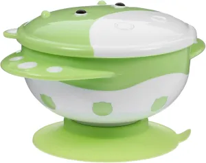 Kisangel Bowl for Baby with Animal Motif Microwave Safe Green Toddlers Feeding Bowl