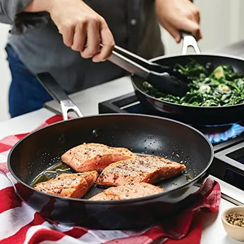 KitchenAid Hard Anodized Nonstick Frying Pans/Skillet Set, 8.25 Inch and 10 Inch, Onyx Black