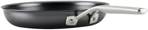 KitchenAid NITRO Carbon Steel Frying Pan/Skillet, Stainless Steel Handle, Compatible with All Cooktops, 10 Inch Open Fry Pan - Black