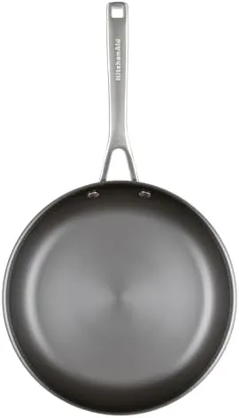 KitchenAid NITRO Carbon Steel Frying Pan/Skillet, Stainless Steel Handle, Compatible with All Cooktops, 10 Inch Open Fry Pan - Black