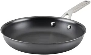 KitchenAid NITRO Carbon Steel Frying Pan/Skillet, Stainless Steel Handle, Compatible with All Cooktops, 10 Inch Open Fry Pan - Black