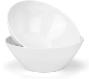 KOXIN-KARLU 11.5-inch Melamine Mixing and Serving Bowls | set of 2 White Color